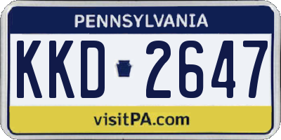PA license plate KKD2647