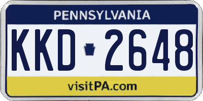PA license plate KKD2648