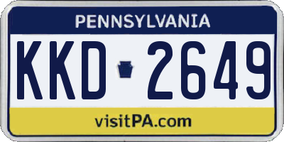 PA license plate KKD2649