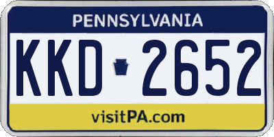 PA license plate KKD2652