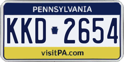 PA license plate KKD2654