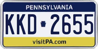 PA license plate KKD2655