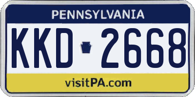 PA license plate KKD2668