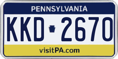 PA license plate KKD2670