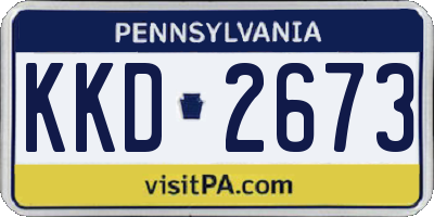 PA license plate KKD2673