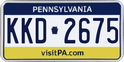 PA license plate KKD2675