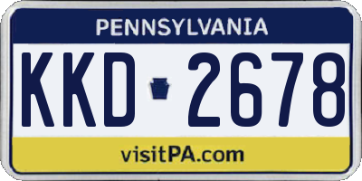 PA license plate KKD2678