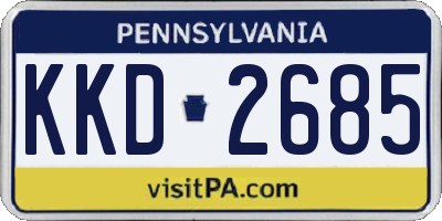 PA license plate KKD2685