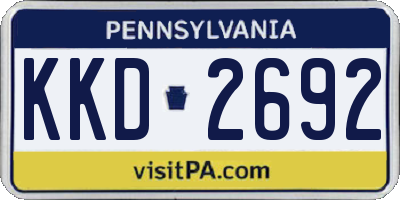 PA license plate KKD2692