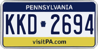 PA license plate KKD2694