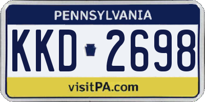 PA license plate KKD2698