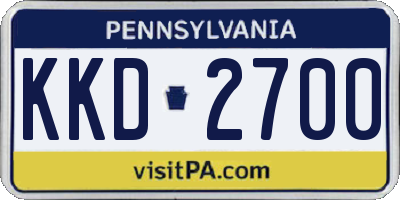 PA license plate KKD2700
