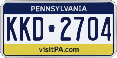 PA license plate KKD2704