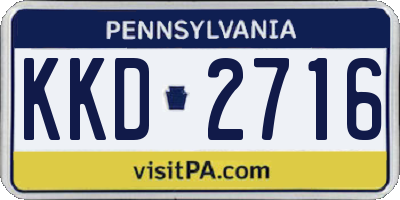 PA license plate KKD2716