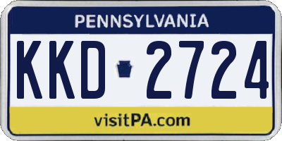 PA license plate KKD2724