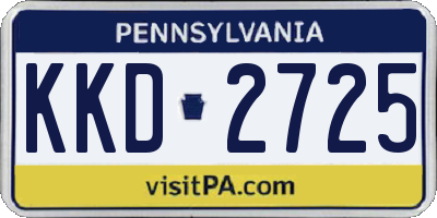PA license plate KKD2725