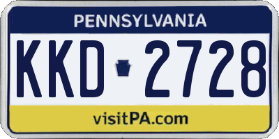 PA license plate KKD2728