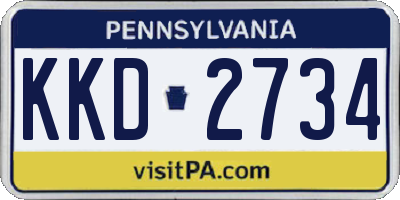 PA license plate KKD2734
