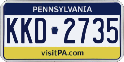 PA license plate KKD2735