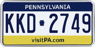 PA license plate KKD2749
