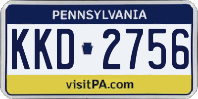 PA license plate KKD2756