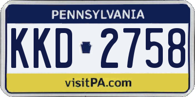 PA license plate KKD2758
