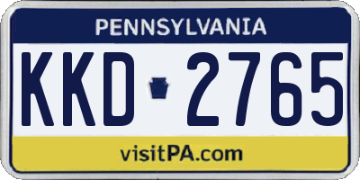 PA license plate KKD2765