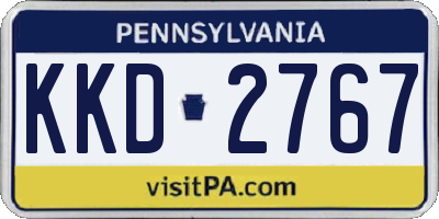 PA license plate KKD2767