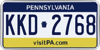PA license plate KKD2768