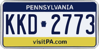 PA license plate KKD2773