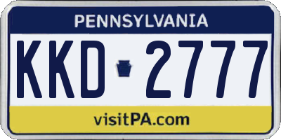 PA license plate KKD2777