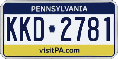PA license plate KKD2781