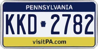 PA license plate KKD2782