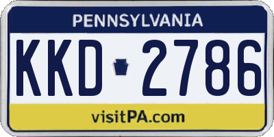 PA license plate KKD2786