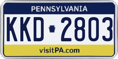 PA license plate KKD2803
