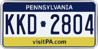 PA license plate KKD2804