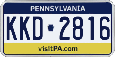 PA license plate KKD2816