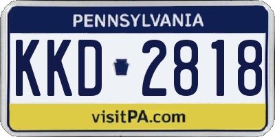 PA license plate KKD2818
