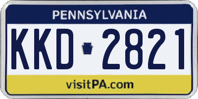 PA license plate KKD2821