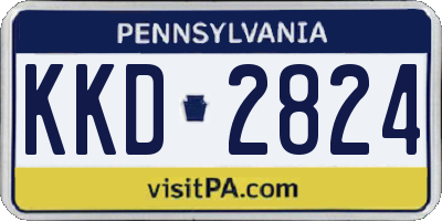 PA license plate KKD2824