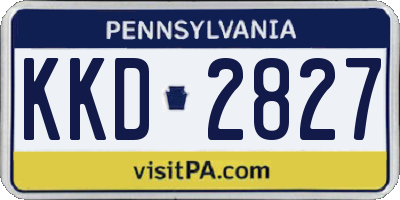 PA license plate KKD2827
