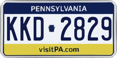 PA license plate KKD2829