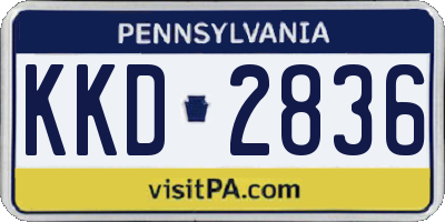 PA license plate KKD2836