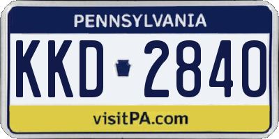 PA license plate KKD2840