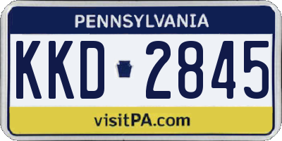 PA license plate KKD2845
