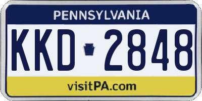 PA license plate KKD2848