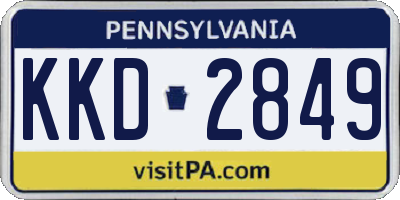 PA license plate KKD2849