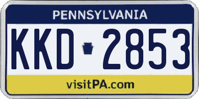 PA license plate KKD2853