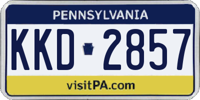 PA license plate KKD2857