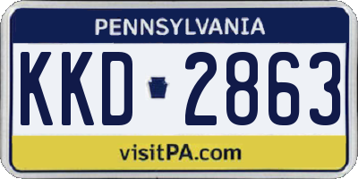 PA license plate KKD2863